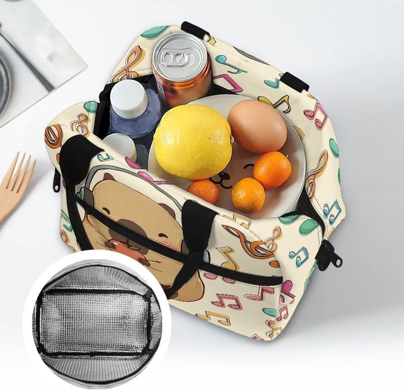 Yuosegray Capybara Simple Modern Lunch Box for Girls 4-6 Note Card Preschool Lunch Box Boys 6-8 One Piece Meal Bag for Kids 8-10 Kindergarten Toddler Children Elementary School Adjustable Strap - Image 4